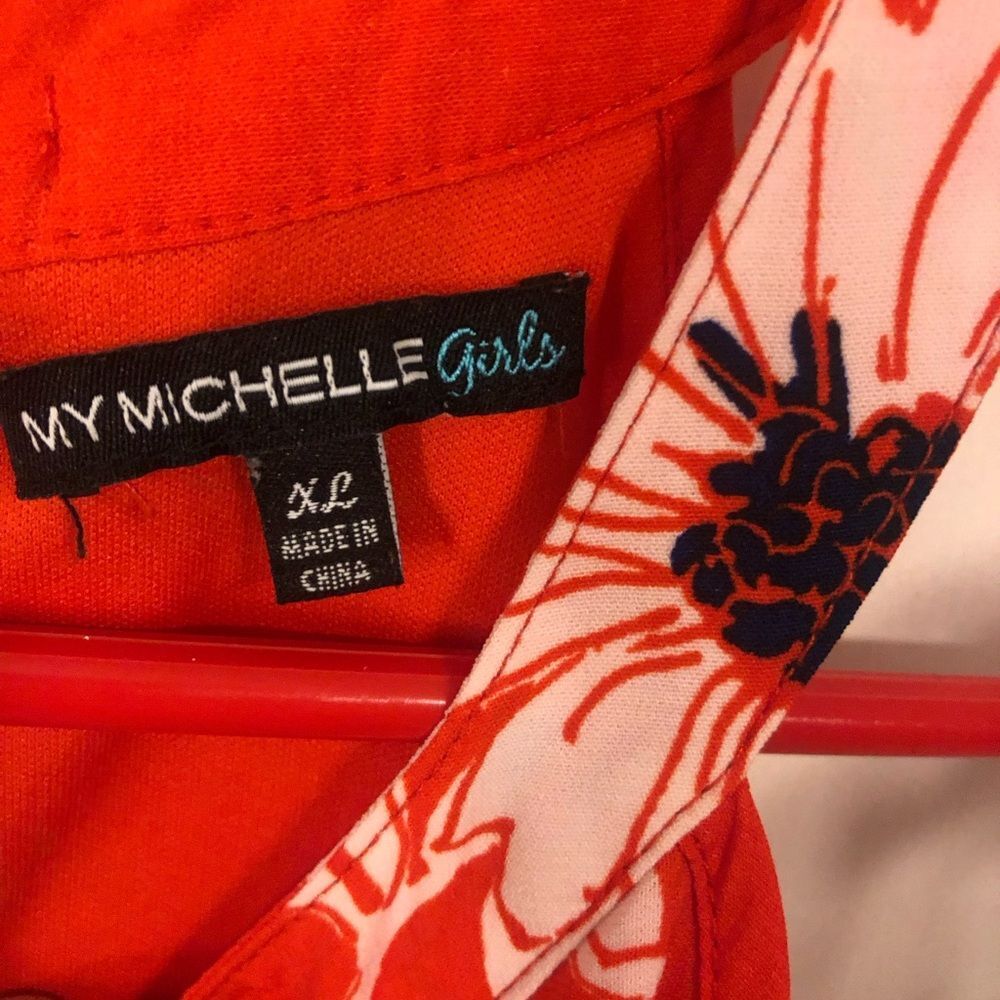 My Michelle Red Floral romper size girls XL FITS WOMENS XS - Picture 3 of 3